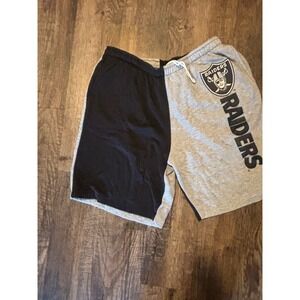Hummer Sportswear Oakland Raiders Split Two Tone Shorts Mens Black Gray USA Made
